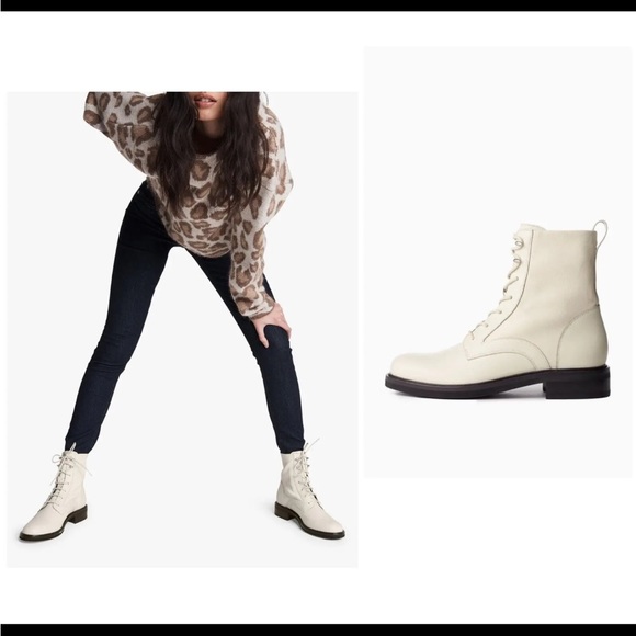 NWT rag & bone boots Slayton Lace Up Leather Antq White Retail $495 Size: 8.5
